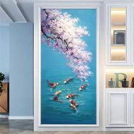 Brand: LucaSng LucaSng DIY 5D Diamond Painting Diamond Painting, Cherry Tree Fish Cherry Blossom, Full Drill Diamond Set Drawing Large Embroidery Wall Decoration, 70 X 140 CM