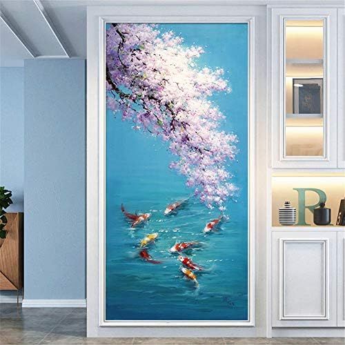  Brand: LucaSng LucaSng DIY 5D Diamond Painting Diamond Painting, Cherry Tree Fish Cherry Blossom, Full Drill Diamond Set Drawing Large Embroidery Wall Decoration, 70 X 140 CM