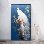 Brand: LucaSng LucaSng DIY 5D Diamond Painting Painting White Peacock Full Drill Handmade Adhesive Picture Rhinestone Embroidery Wall Sticker for Living Room Decor, 60 x 120 cm