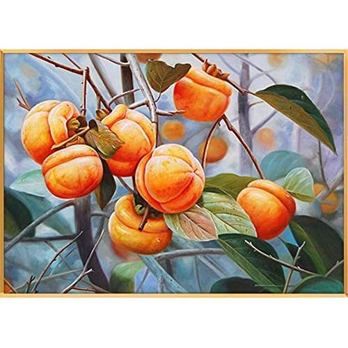  Brand: LucaSng LucaSng DIY 5D Diamond Painting Kit, Full Drill Persimmon Rhinestone Pictures Handmade Adhesive Picture Embroidery Painting Digital Sets Wall Decoration, 100 x 70 cm
