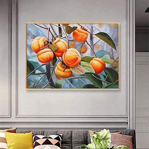  Brand: LucaSng LucaSng DIY 5D Diamond Painting Kit, Full Drill Persimmon Rhinestone Pictures Handmade Adhesive Picture Embroidery Painting Digital Sets Wall Decoration, 100 x 70 cm