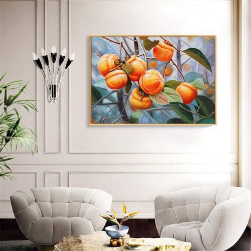  Brand: LucaSng LucaSng DIY 5D Diamond Painting Kit, Full Drill Persimmon Rhinestone Pictures Handmade Adhesive Picture Embroidery Painting Digital Sets Wall Decoration, 100 x 70 cm