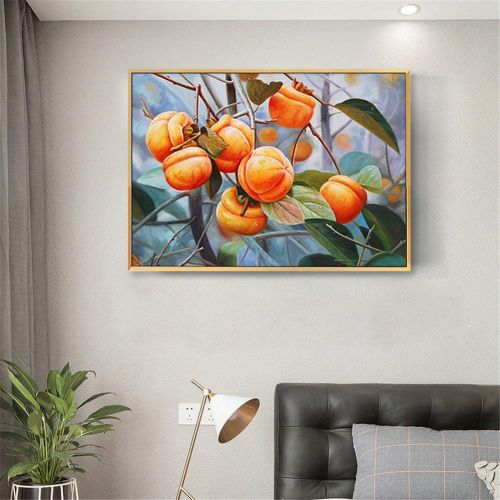  Brand: LucaSng LucaSng DIY 5D Diamond Painting Kit, Full Drill Persimmon Rhinestone Pictures Handmade Adhesive Picture Embroidery Painting Digital Sets Wall Decoration, 100 x 70 cm