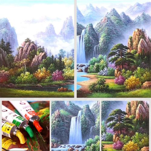  Brand: LucaSng LucaSng Diamond Painting 5D Diamond Painting Lake Landscape Embroidery Rhinestone Painting DIY Cross Stitch Home Decor Full Drill 55 x 70 cm