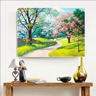Brand: LucaSng LucaSng DIY 5D Diamond Painting Kit, Landscape Cherry Tree Solid Drill Crystal Rhinestone Embroidery Set Diamonds Painting Wall Art Home Wall, 80 x 60 cm