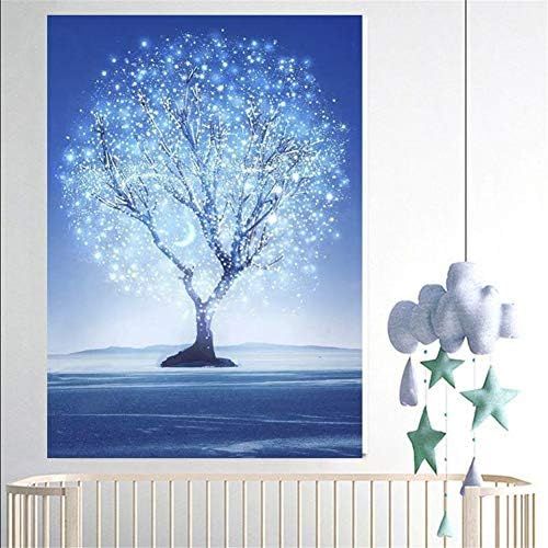  Brand: LucaSng LucaSng 5D DIY Diamond Painting, 50 x 80 cm, Blue Fantasy Tree Diamond Painting Mosaic by Numbers Cross Stitch Craft for Home Wall Deocr