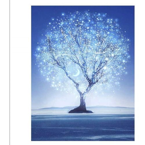  Brand: LucaSng LucaSng 5D DIY Diamond Painting, 50 x 80 cm, Blue Fantasy Tree Diamond Painting Mosaic by Numbers Cross Stitch Craft for Home Wall Deocr