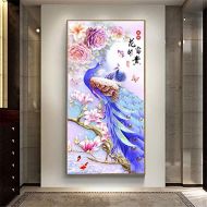 Brand: LucaSng LucaSng 5D DIY Diamond Embroidery Peacock Diamond Painting Full Drill Diamond Set Handmade Rhinestone Pictures Wall Decoration for Living Room, 80 x 140 cm