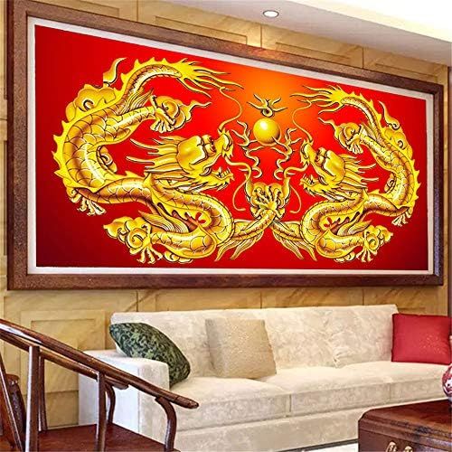  Brand: LucaSng LucaSng 5D DIY Diamond Painting Kits for Adults Children Dragon Diamond Painting Embroidery Craft Full Drill Large Images for Home Wall Decor 100 x 60 cm