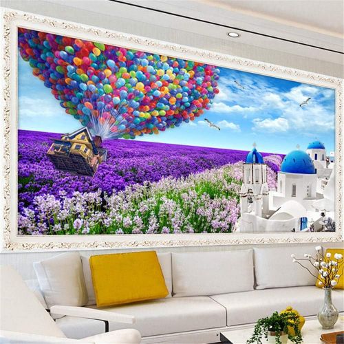  Brand: LucaSng LucaSng DIY Diamond Painting Set 5D Diamond Painting Wall Decoration Full Drill Large Arts Craft Decor (Lavender Balloon Burgundy) 120 x 50 cm