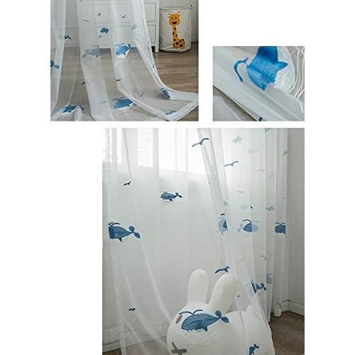  Brand: LucaSng LucaSng Set of 2 Sheer Voile Curtain Voile Polyester Transparent Living Room Window Curtain for Bedroom Baby Room