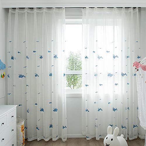  Brand: LucaSng LucaSng Set of 2 Sheer Voile Curtain Voile Polyester Transparent Living Room Window Curtain for Bedroom Baby Room