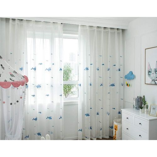  Brand: LucaSng LucaSng Set of 2 Sheer Voile Curtain Voile Polyester Transparent Living Room Window Curtain for Bedroom Baby Room