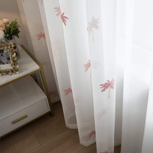  Brand: LucaSng LucaSng Set of 2 Transparent Voile Curtain Transparent Window Curtain Living Room Bedroom