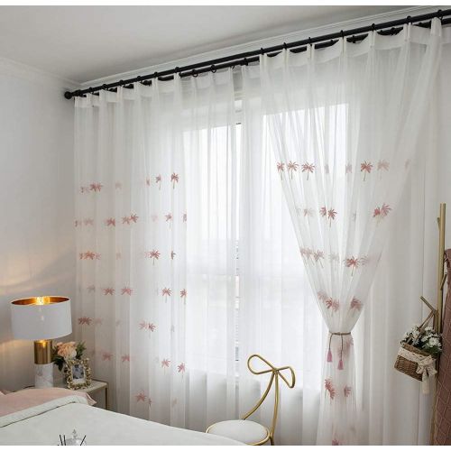  Brand: LucaSng LucaSng Set of 2 Transparent Voile Curtain Transparent Window Curtain Living Room Bedroom