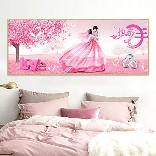  Brand: LucaSng LucaSng 5D Diamond Painting Full Drill Set DIY Diamond Painting Painting Pictures Large Cross Stitch Decoration for Home Wall Decor Love Marriage, 150*70cm