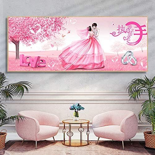  Brand: LucaSng LucaSng 5D Diamond Painting Full Drill Set DIY Diamond Painting Painting Pictures Large Cross Stitch Decoration for Home Wall Decor Love Marriage, 150*70cm