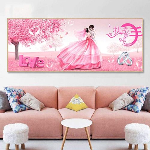  Brand: LucaSng LucaSng 5D Diamond Painting Full Drill Set DIY Diamond Painting Painting Pictures Large Cross Stitch Decoration for Home Wall Decor Love Marriage, 150*70cm