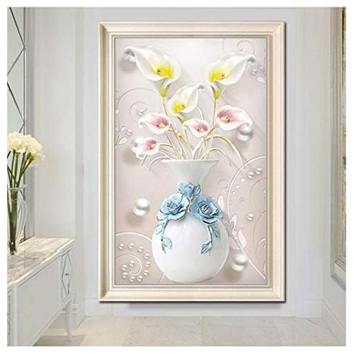  Brand: LucaSng LucaSng DIY 5D Diamond Painting Kit, Calla Lily Flowers in Vase Diamond Painting Rhinestones Rhinestone Embroidery Handmade Adhesive Picture Arts Craft, 60 X 95 cm