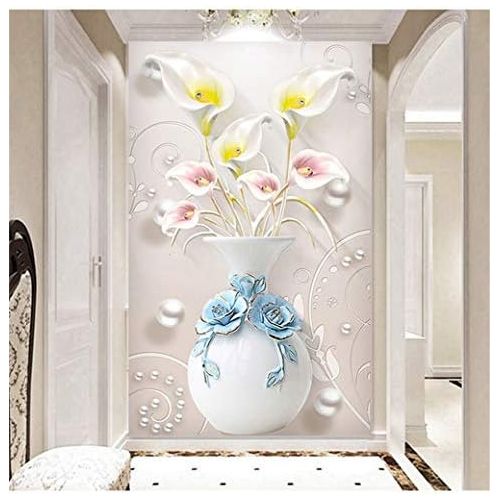  Brand: LucaSng LucaSng DIY 5D Diamond Painting Kit, Calla Lily Flowers in Vase Diamond Painting Rhinestones Rhinestone Embroidery Handmade Adhesive Picture Arts Craft, 60 X 95 cm