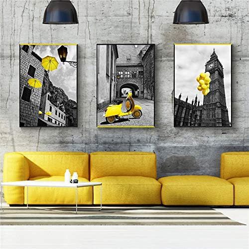  Brand: LucaSng LucaSng Set of 3 Design Poster Wall Pictures Black and White Architectural Umbrella Without Frame Wall Picture Print Pictures Art Poster Decoration for Living Room