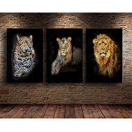 Brand: LucaSng LucaSng Set of 3 Design Wall Pictures Animal Lion Tiger Leopard Without Frame Wall Art Print Pictures Art Poster Decoration for Living Room