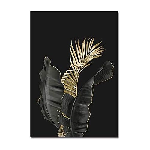  Brand: LucaSng LucaSng Set of 3 Design Poster Wall Pictures Forest Golden Leaves Palm Leaves Without Frame Wall Print Pictures Art Poster Decoration for Living Room