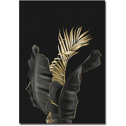  Brand: LucaSng LucaSng Set of 3 Design Poster Wall Pictures Forest Golden Leaves Palm Leaves Without Frame Wall Print Pictures Art Poster Decoration for Living Room