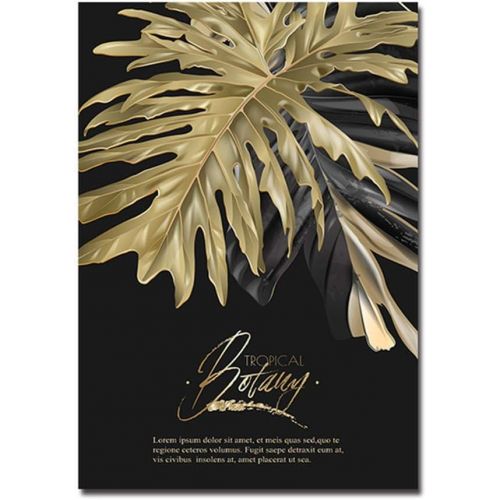  Brand: LucaSng LucaSng Set of 3 Design Poster Wall Pictures Forest Golden Leaves Palm Leaves Without Frame Wall Print Pictures Art Poster Decoration for Living Room