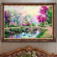 Brand: LucaSng LucaSng Diamond Painting Set, Swan Small Bridge Flowing Water - DIY 5D Diamond Painting Full Drill Kits Craft Cross Stitch Wall Decoration for Home Wall Decor, 100*60CM