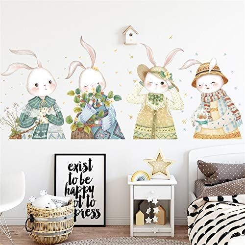  Brand: LucaSng LucaSng Vinyl Tapete Wandtattoo Wandsticker Kinderzimmer, Suesse Kaninchen Hase Vinyl Wandaufkleber Dekoration fuer Madchen Kinderzimmer Kindergarten