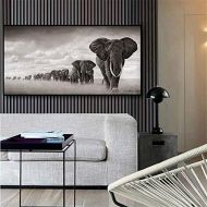 Brand: LucaSng LucaSng Afrika Elefant Wandbild Premium Poster Set Bilder Wohnzimmer Modern Schlafzimmer Bild fuer Ihre Wand - ohne Rahmen (60 * 120cm)