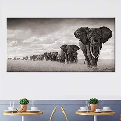  Brand: LucaSng LucaSng Afrika Elefant Wandbild Premium Poster Set Bilder Wohnzimmer Modern Schlafzimmer Bild fuer Ihre Wand - ohne Rahmen (60 * 120cm)