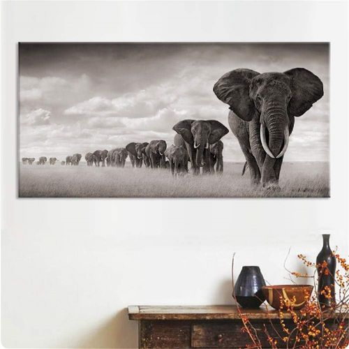  Brand: LucaSng LucaSng Afrika Elefant Wandbild Premium Poster Set Bilder Wohnzimmer Modern Schlafzimmer Bild fuer Ihre Wand - ohne Rahmen (60 * 120cm)