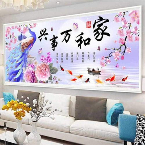  Brand: LucaSng LucaSng DIY 5D Diamant Painting Malerei Full Diamond Kit Kristall Malerei Voll Bohren Strass Stickerei Bilder Wohnzimmer Dekor Wand Aufkleber (150 * 60cm)