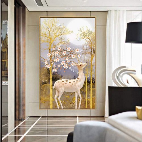  Brand: LucaSng LucaSng 5D Diamond Painting, DIY Diamond Painting Set - Stag - Full Drill Diamond Painting Kit Rhinestone Embroidery Cross Stitch Art Craft Wall Decoration, 80 x 150 cm