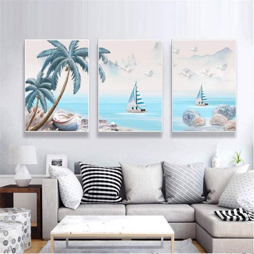  Brand: LucaSng LucaSng Diamond Painting Set, Colour Beach Coconut 5D Diamond Painting Drawing Full Drill Large DIY Embroidery Cross Stitch Cross Stitch Decoration Living Room Bedroom