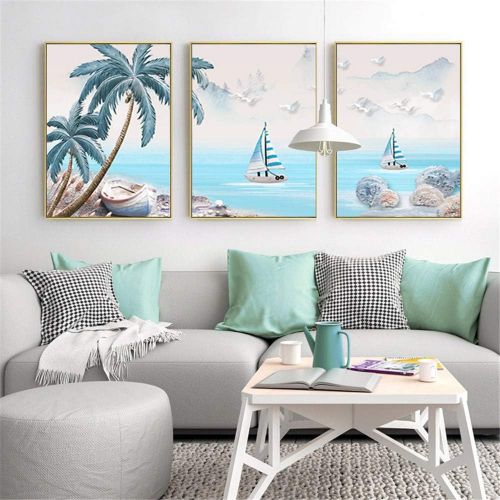  Brand: LucaSng LucaSng Diamond Painting Set, Colour Beach Coconut 5D Diamond Painting Drawing Full Drill Large DIY Embroidery Cross Stitch Cross Stitch Decoration Living Room Bedroom