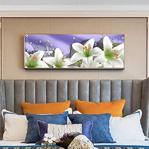  Brand: LucaSng LucaSng Lily Flower Diamond Painting, 5D Diamond Painting Drawing Full Drill Large DIY Embroidery Cross Stitch Cross Stitch Decoration Living Room Bedroom