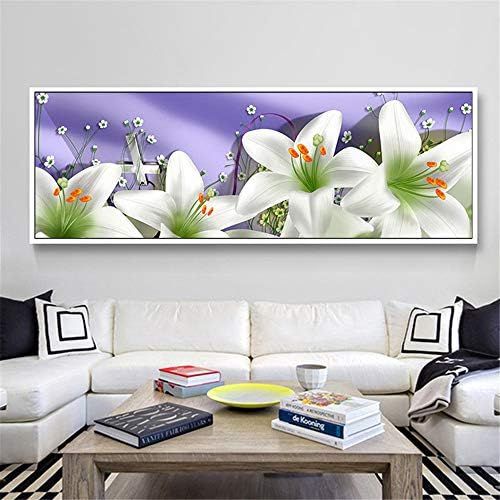  Brand: LucaSng LucaSng Lily Flower Diamond Painting, 5D Diamond Painting Drawing Full Drill Large DIY Embroidery Cross Stitch Cross Stitch Decoration Living Room Bedroom