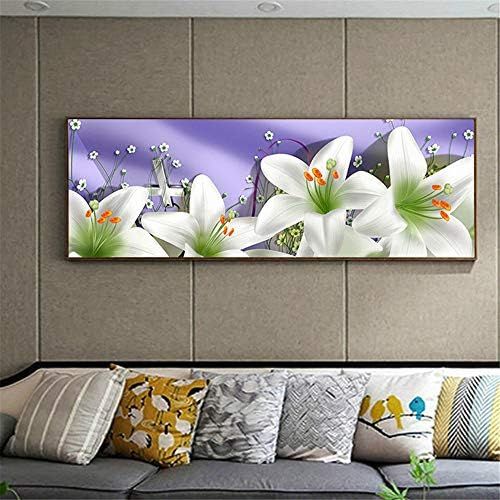  Brand: LucaSng LucaSng Lily Flower Diamond Painting, 5D Diamond Painting Drawing Full Drill Large DIY Embroidery Cross Stitch Cross Stitch Decoration Living Room Bedroom