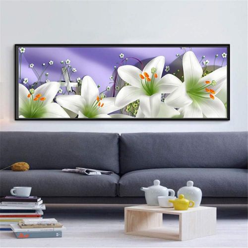  Brand: LucaSng LucaSng Lily Flower Diamond Painting, 5D Diamond Painting Drawing Full Drill Large DIY Embroidery Cross Stitch Cross Stitch Decoration Living Room Bedroom