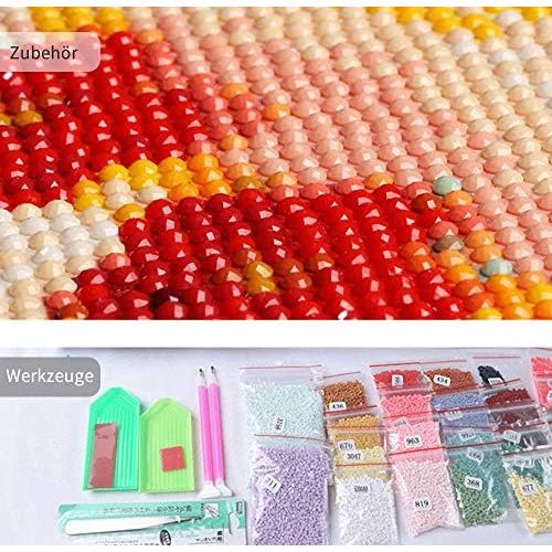  Brand: LucaSng LucaSng 5D Diamond Painting Set Full Drill - Flowers Diamonds Painting Large Pictures DIY Handmade Adhesive Picture Cross Stitch Wall Decoration