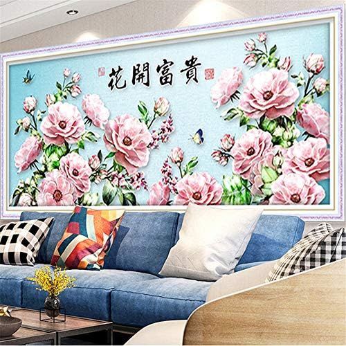  Brand: LucaSng LucaSng 5D DIY Diamond Painting Pictures Cross Stitch Resin Decoration for Home, Living Room, Bedroom - Flowers Butterfly Diamond Paintings Full Drill Pictures Large