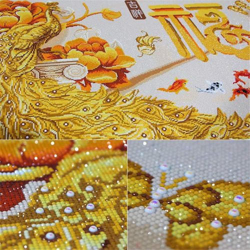  Brand: LucaSng LucaSng DIY 5D Diamond Painting Peacock Crystal Rhinestone Embroidery Large Pictures Painting Diamonds Art Craft for Home Wall Decor