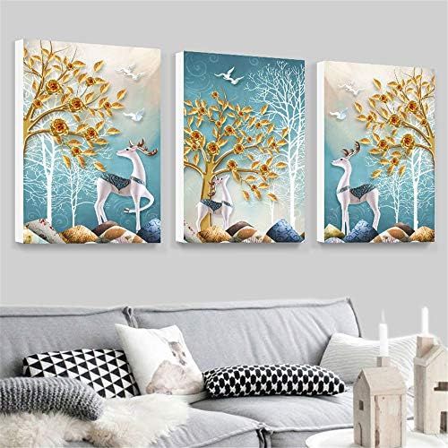  Brand: LucaSng LucaSng DIY 3PCS 5D Diamond Painting Pictures Full Set - Kitz and Tree - Full Drill Diamond Painting Painting with Round Diamonds, 150*70cm