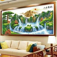 Brand: LucaSng LucaSng 5D Diamond Painting Kit, DIY Diamond Painting Set Full Large Crystal Guest Welcome Pine Flowing Water Diamond Embroidery Cross Stitch Arts Craft for Home Wall Decor