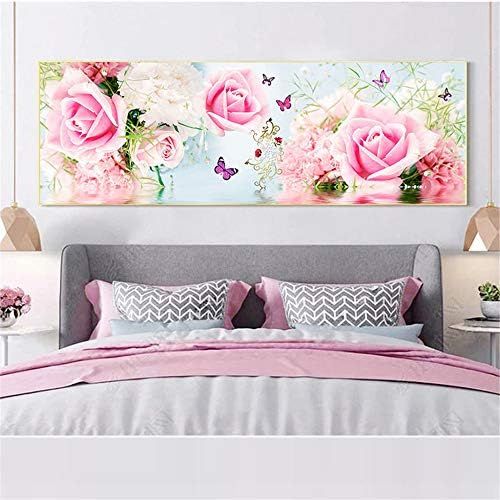  Brand: LucaSng LucaSng 5D DIY Diamond Painting Set Full Drill Rose Flower Crystal Embroidery Diamond Decoration Large for Home Wall Decor