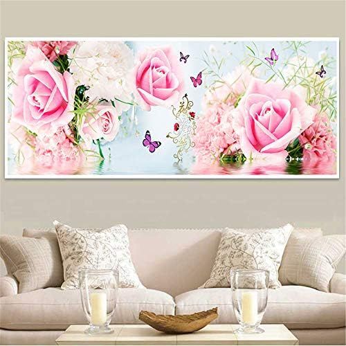  Brand: LucaSng LucaSng 5D DIY Diamond Painting Set Full Drill Rose Flower Crystal Embroidery Diamond Decoration Large for Home Wall Decor