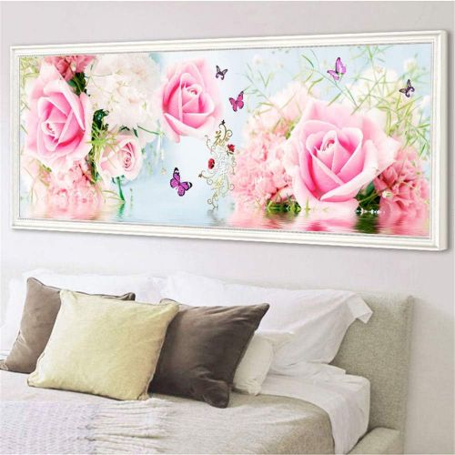  Brand: LucaSng LucaSng 5D DIY Diamond Painting Set Full Drill Rose Flower Crystal Embroidery Diamond Decoration Large for Home Wall Decor